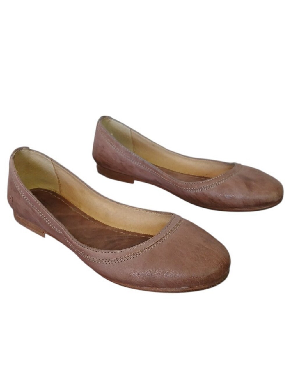 Frye Brown Leather Ballet Flats - Women's Slip-On Loafers Size 7